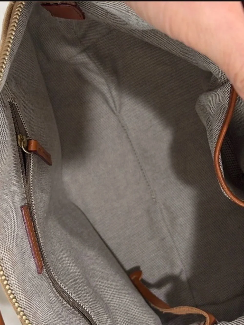 Dooney & Bourke Tan/Tobacco Signature DB Logo Satchel
